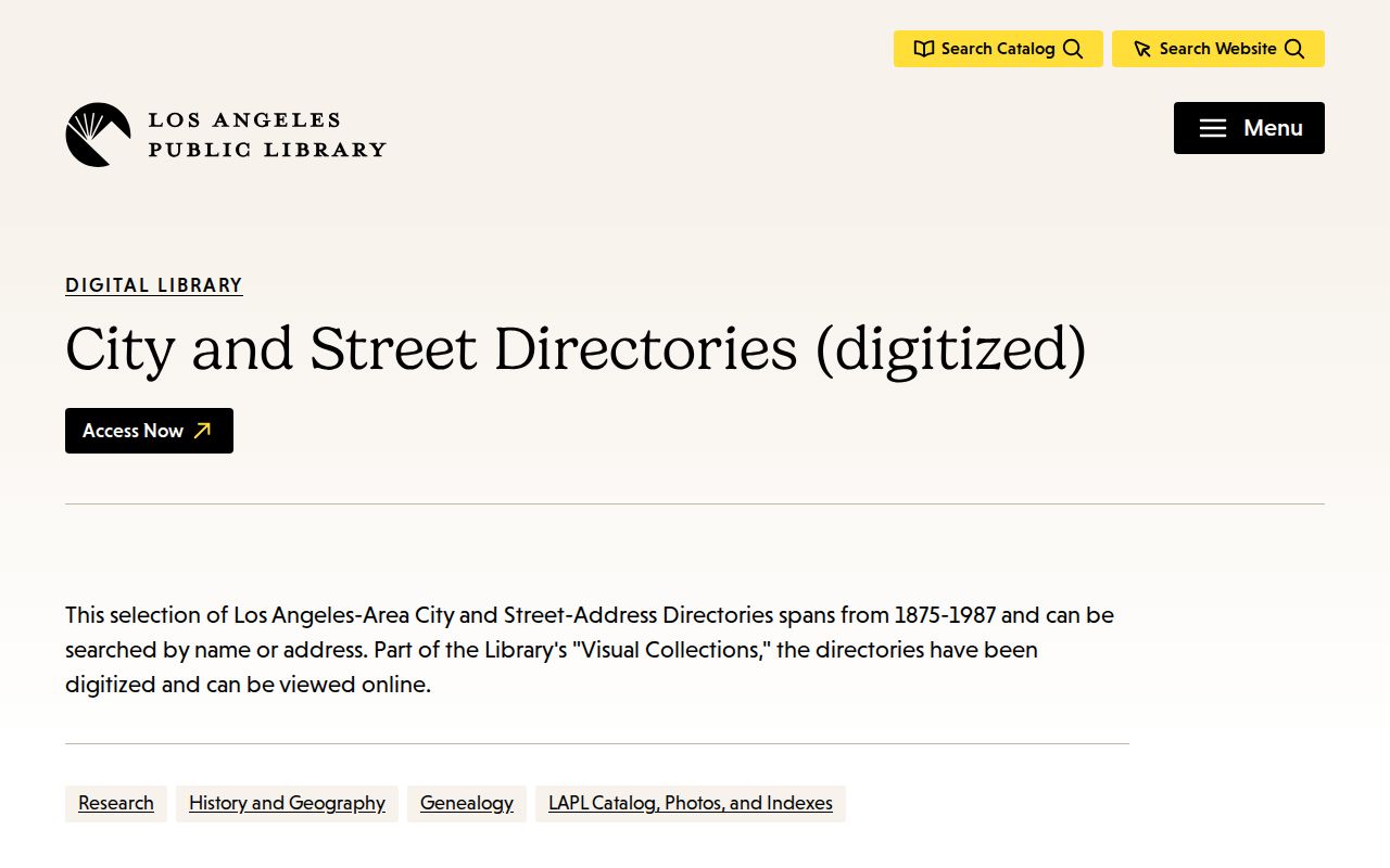 Burbank city directory view of the digitized city and street directory collection