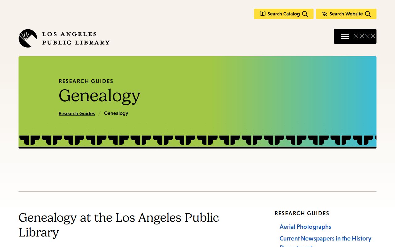 Burbank city directory view of Los Angeles Public Library history and genealogy holdings