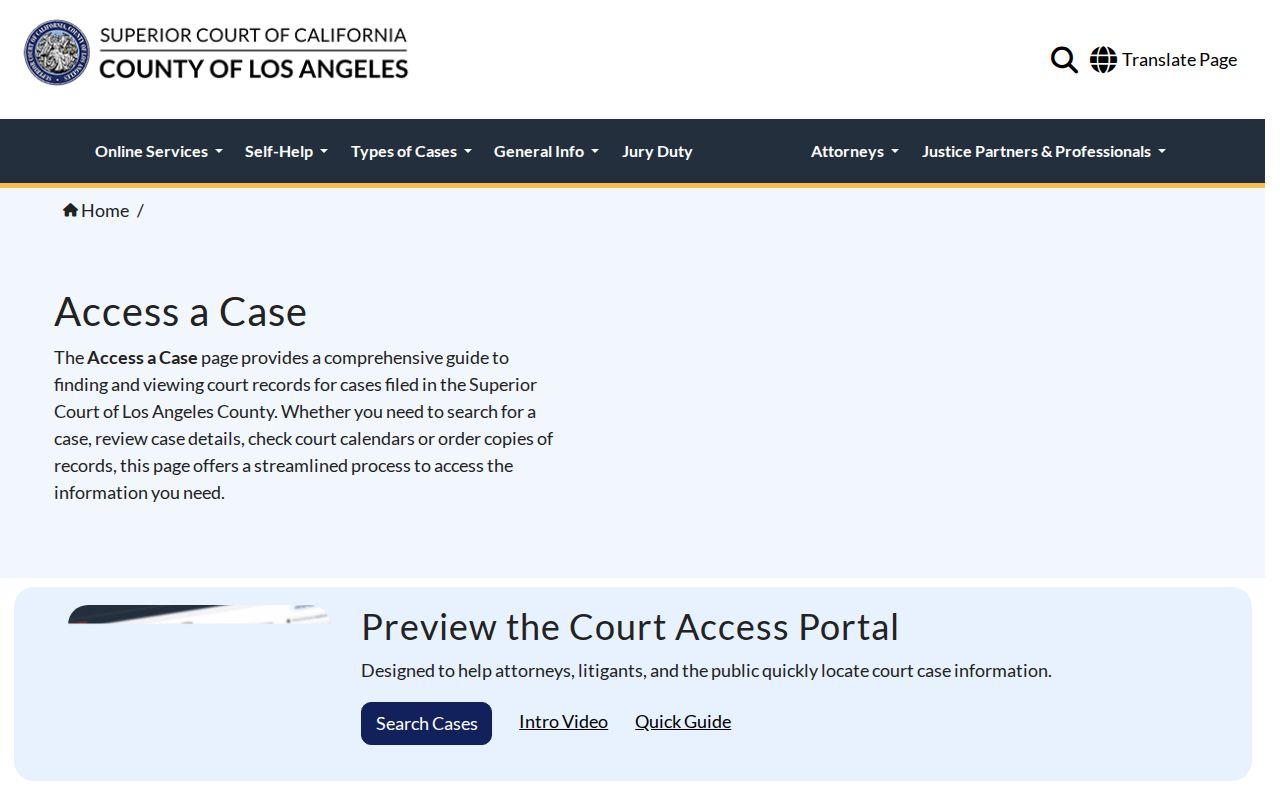 Burbank residents directory view of Los Angeles County record search guidance