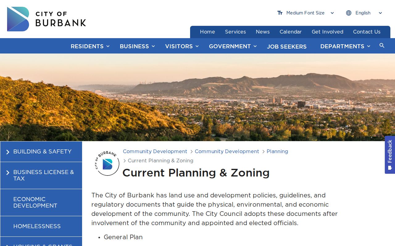 Burbank neighbors view of the city planning and parcel mapping page